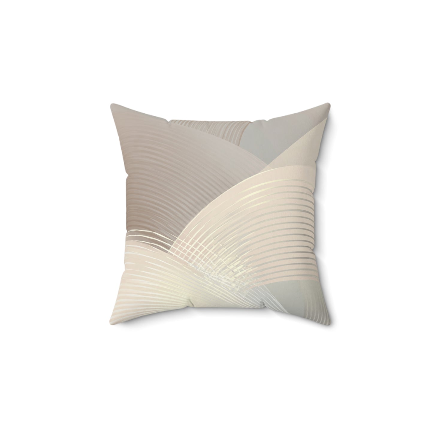 Ivory Arc Layers - Faux Suede Square Pillow