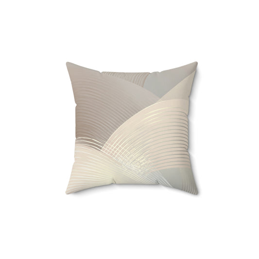 Ivory Arc Layers - Faux Suede Square Pillow