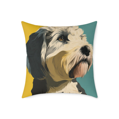 Shaggy Doodle - Square Poly Canvas Pillow
