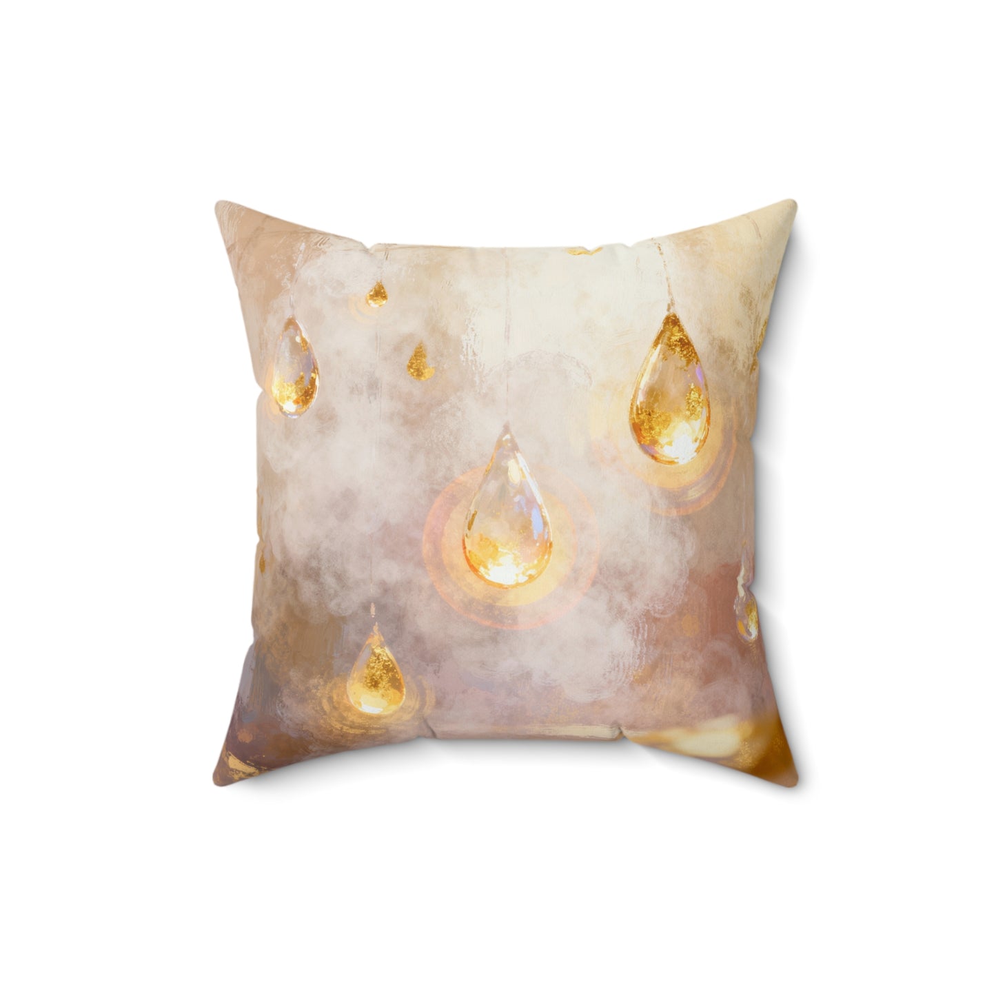 Golden Lantern Mist - Spun Polyester Square Pillow
