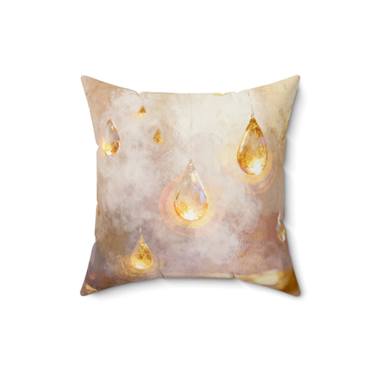 Golden Lantern Mist - Spun Polyester Square Pillow