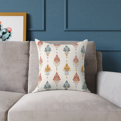 Tribal Bloom Crest - Square Poly Canvas Pillow