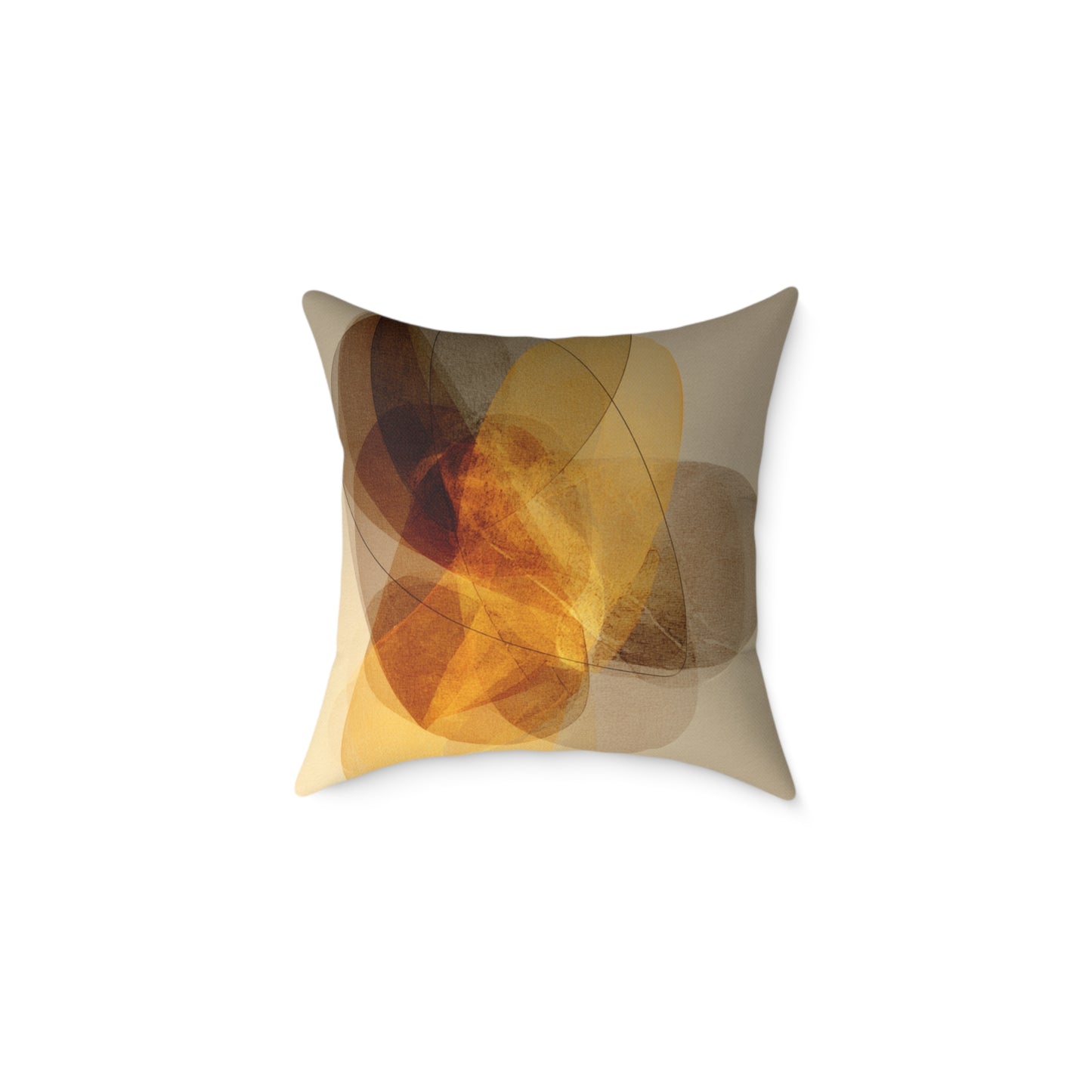 Amber Float Shapes - Square Poly Canvas Pillow
