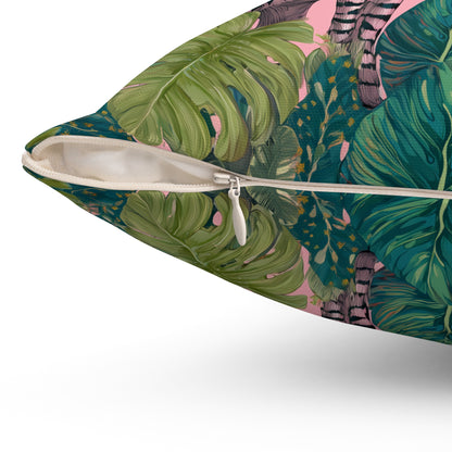Jungle Rabbits - Spun Polyester Square Pillow