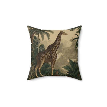 Golden Savanna Giraffe - Faux Suede Square Pillow