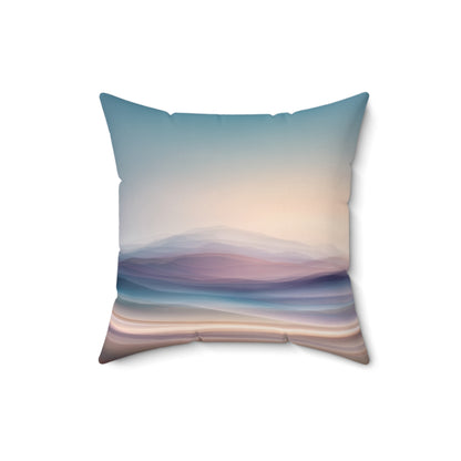 Horizon Fog Fade - Faux Suede Square Pillow