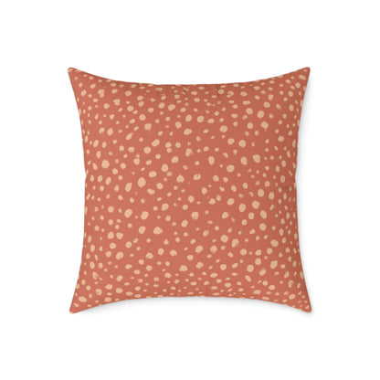 Pebble Scatter - Rose - Square Poly Canvas Pillow