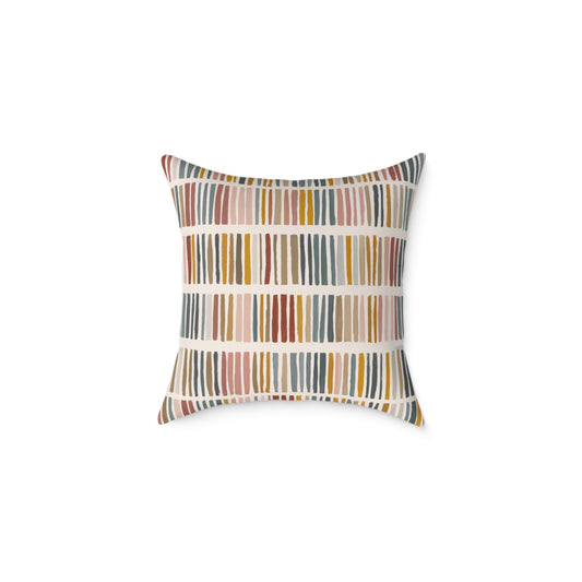 Tribal Market Stripe - Square Poly Canvas Pillow