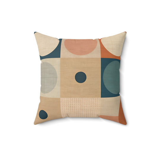 Retro Circles - Spun Polyester Square Pillow