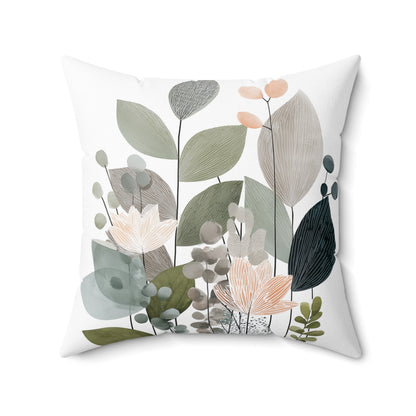 Soft Sage Garden - Spun Polyester Square Pillow