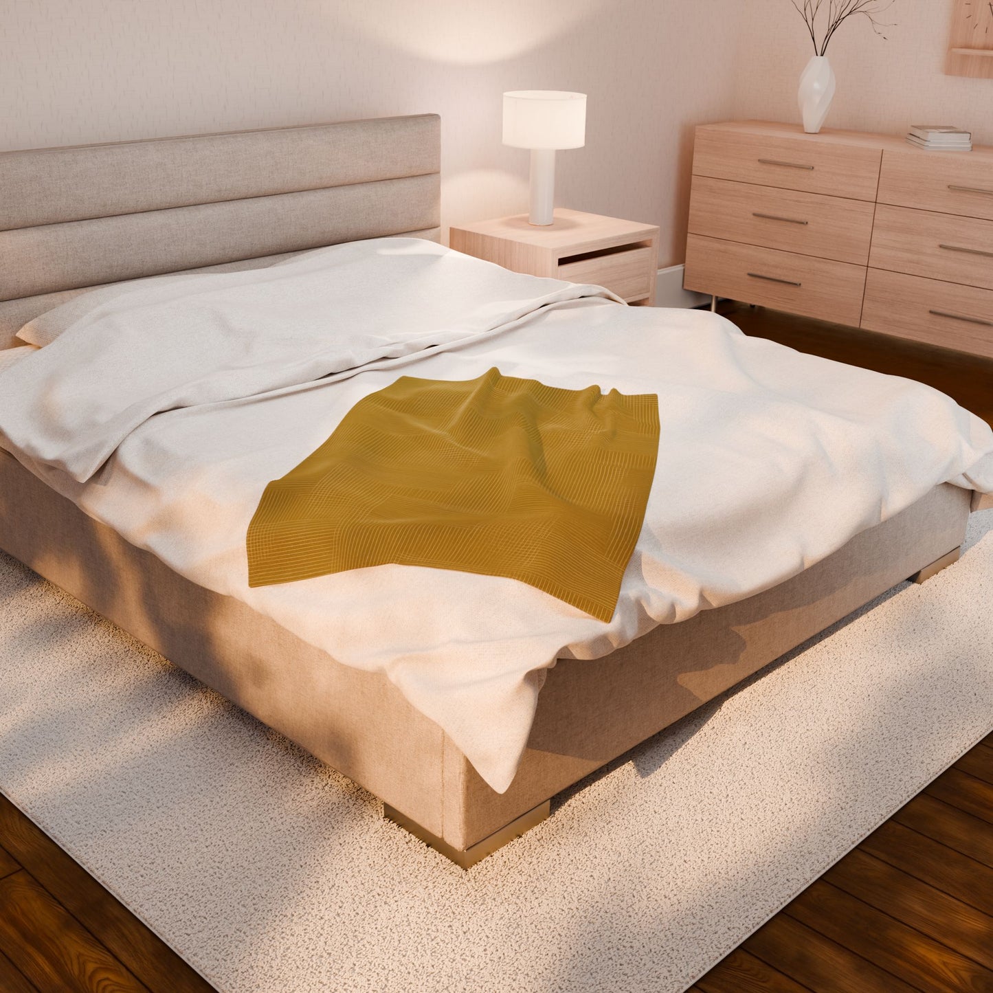 Sunlit Sketch Weave - Velveteen Plush Blanket
