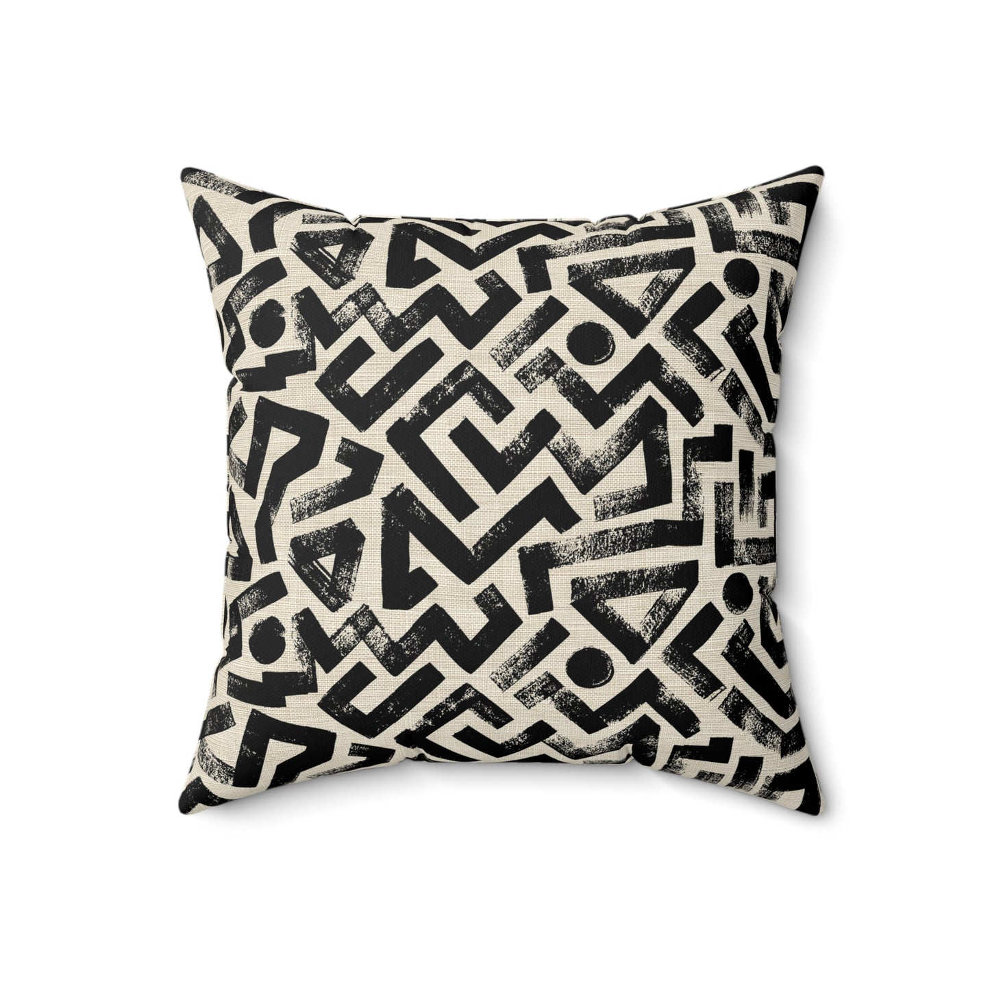 Pebble Maze Black - Spun Polyester Square Pillow