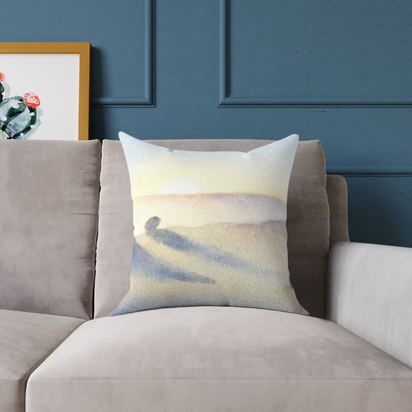 Morning Haze Field - Square Poly Canvas Pillow