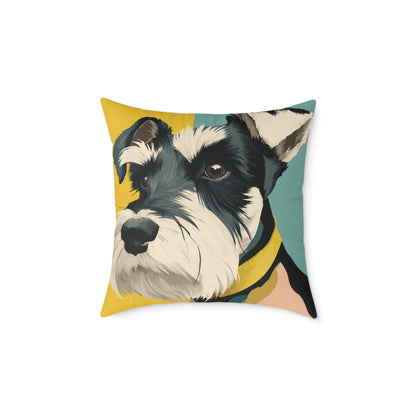 Schnauzer Style - Square Poly Canvas Pillow