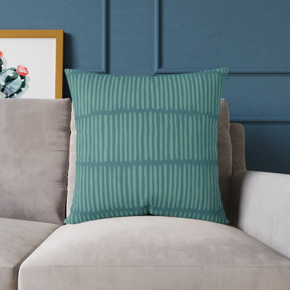Loom Lines - Ocean - Square Poly Canvas Pillow