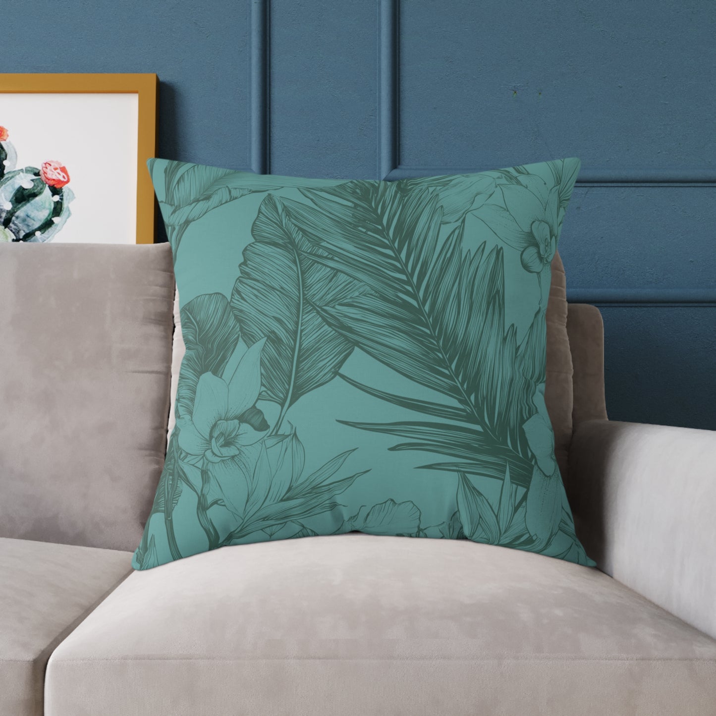 Ocean Grove Sketch - Square Poly Canvas Pillow