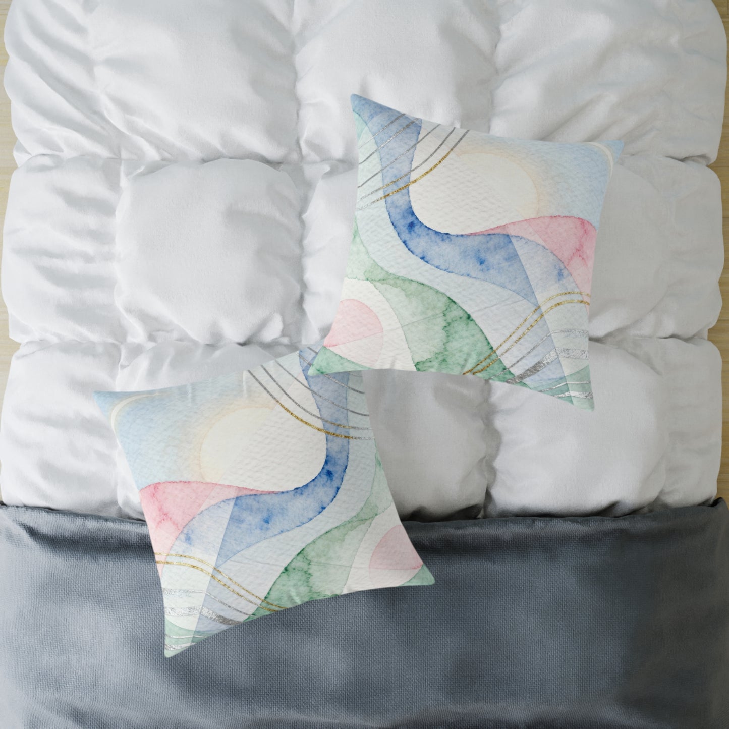 Aurora Softwave - Square Poly Canvas Pillow