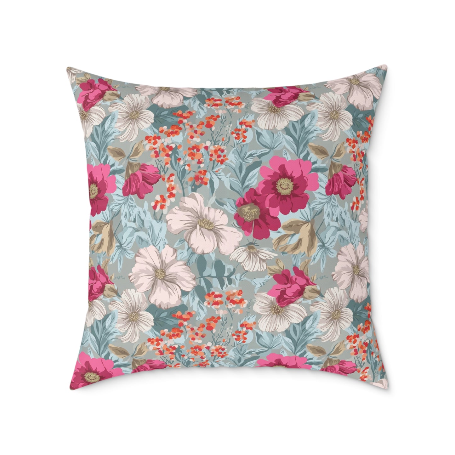 Blossom Carnival Field - Square Poly Canvas Pillow