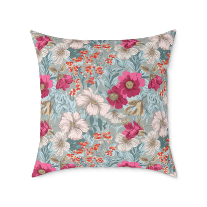 Blossom Carnival Field - Square Poly Canvas Pillow