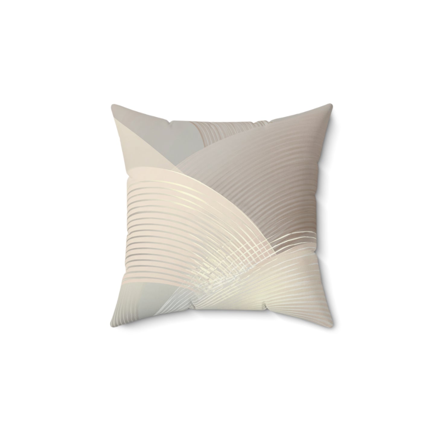 Ivory Arc Layers - Faux Suede Square Pillow