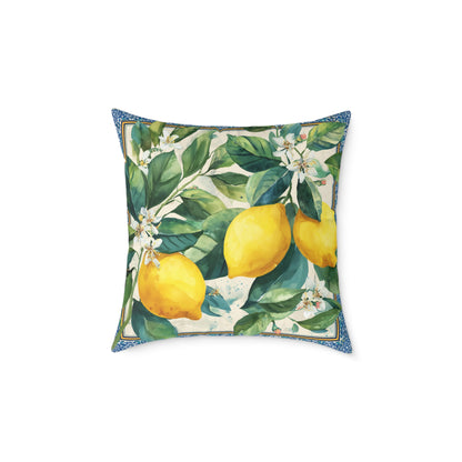 Amalfi Lemon Orchard - Square Poly Canvas Pillow