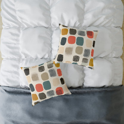 Painted Squares - Square Poly Canvas Pillow