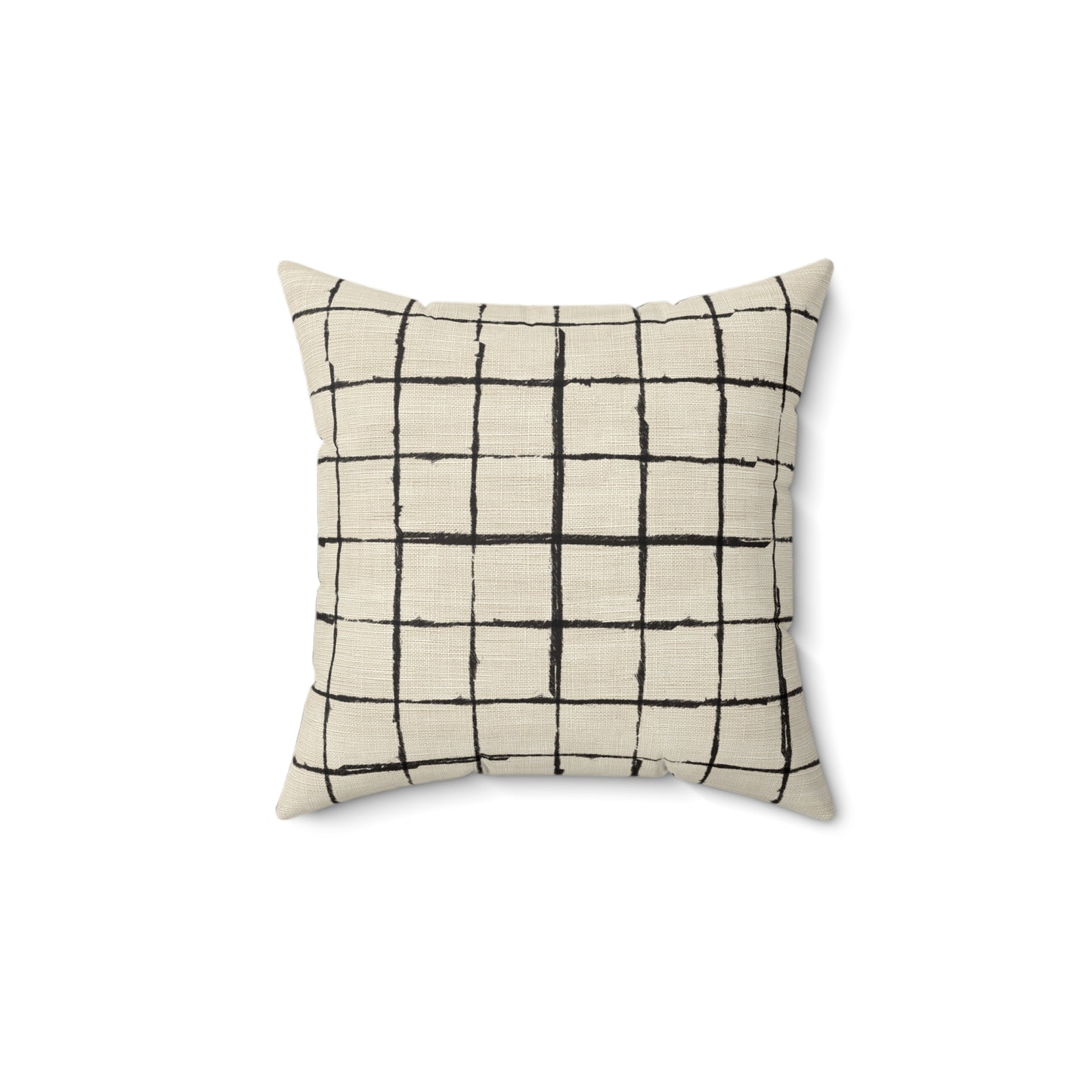 Retro Grid Linen - Spun Polyester Square Pillow