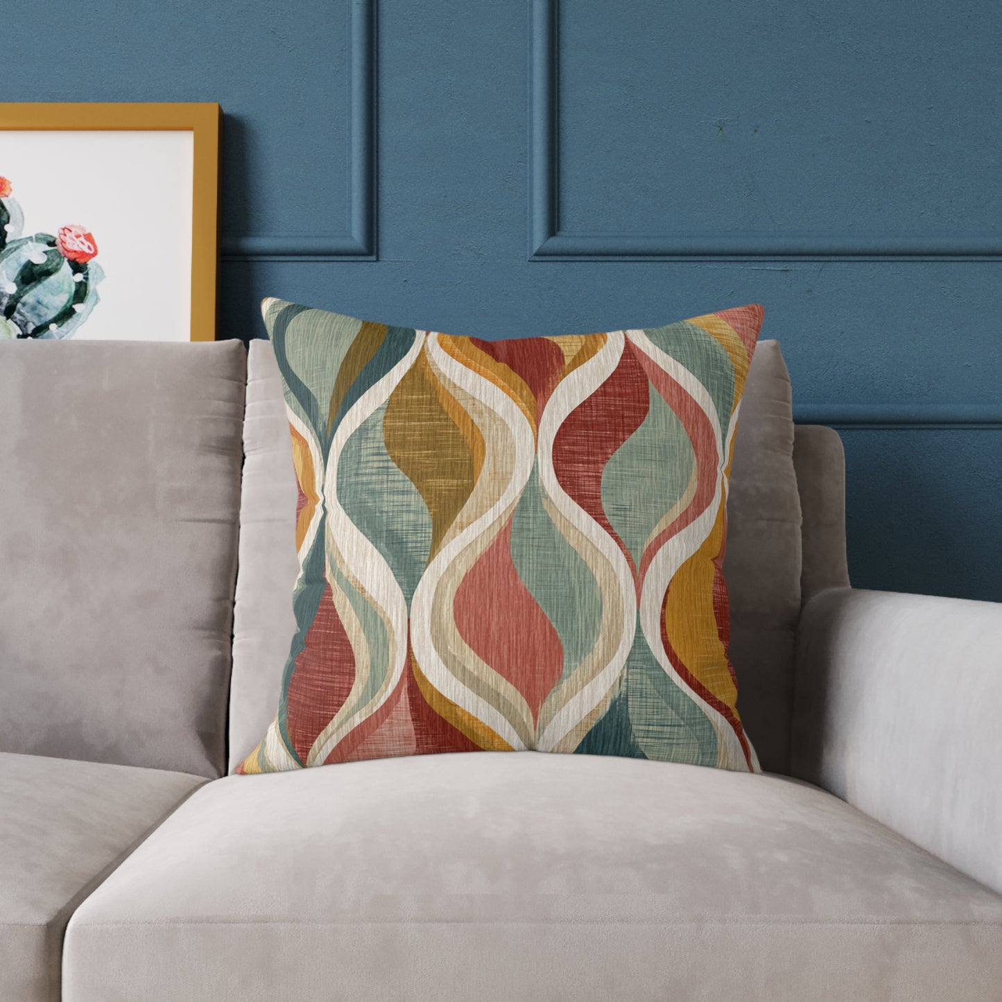 Desert Mirage Waves - Square Poly Canvas Pillow