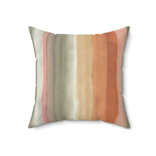 Sunset Waterfall Stripes - Spun Polyester Square Pillow