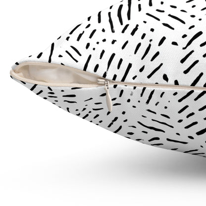 Sketch Scatter Lines - Spun Polyester Square Pillow