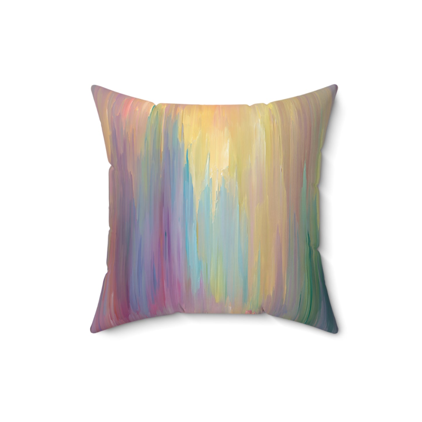 Pastel Cascade Wash - Faux Suede Square Pillow