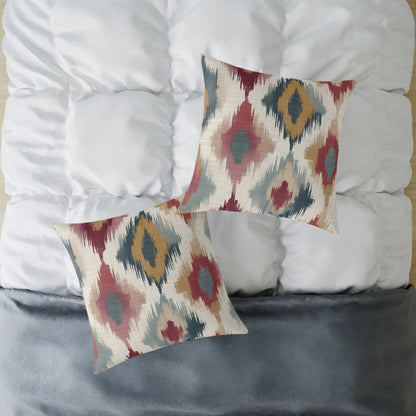 Woven Ember Diamonds - Square Poly Canvas Pillow