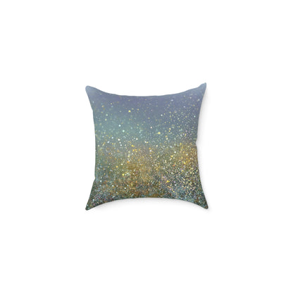 Meadow Haze Sparkle - Square Poly Canvas Pillow
