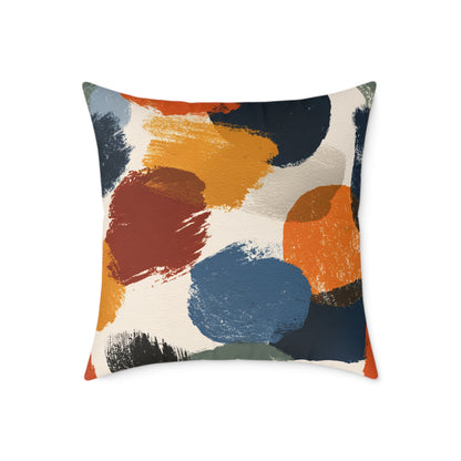 Rustic Painter’s Palette - Square Poly Canvas Pillow