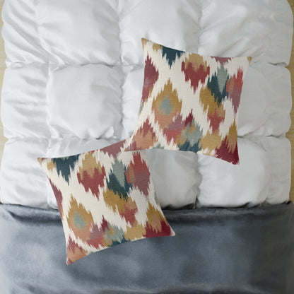 Nomad Harvest Ikat - Square Poly Canvas Pillow