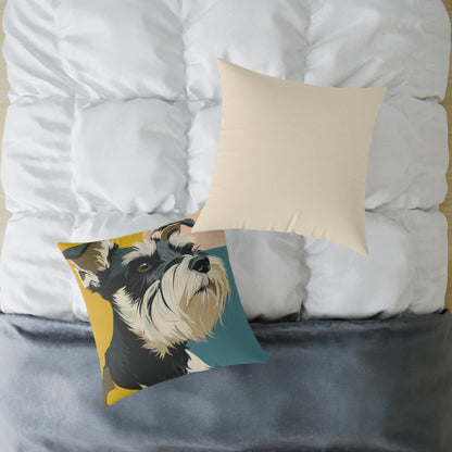 Schnauzer Chic - Square Poly Canvas Pillow