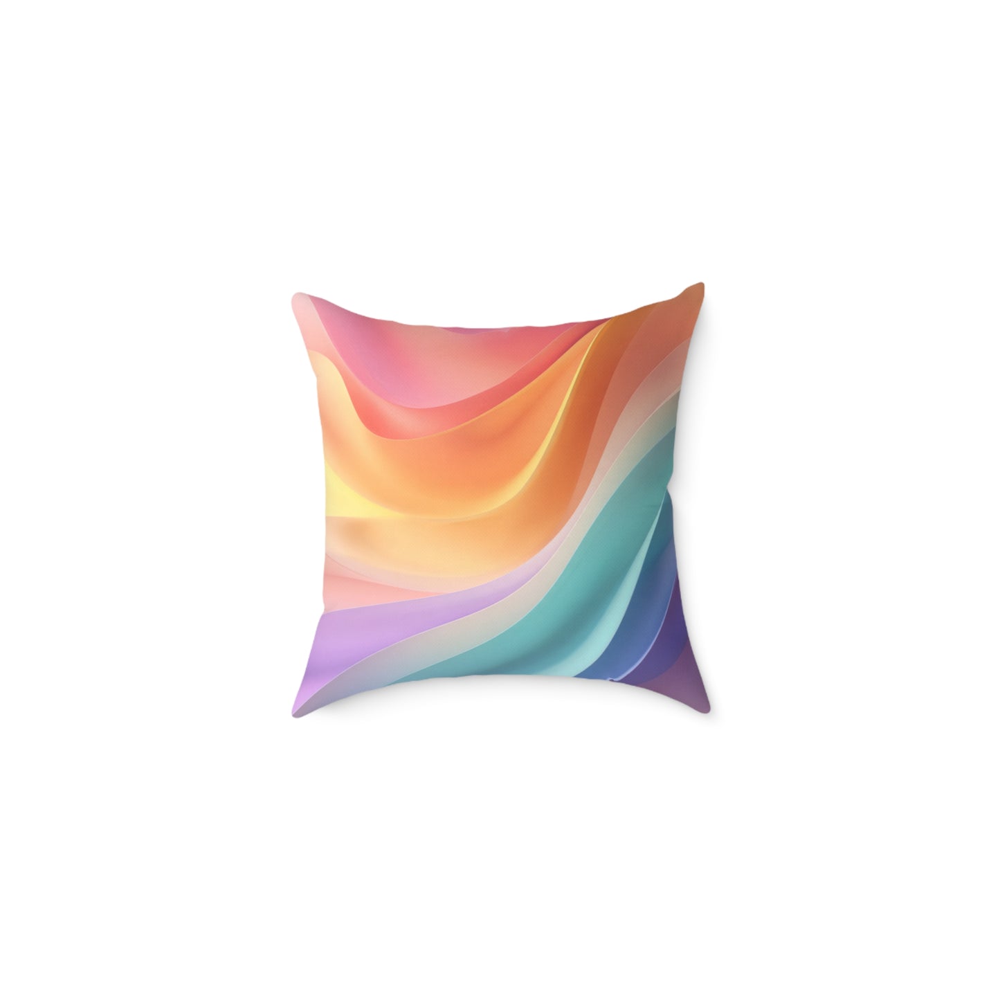 Aurora Ribbon Flow - Square Poly Canvas Pillow