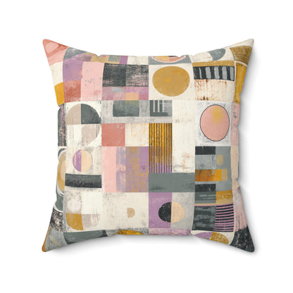 Vintage Quilt Blocks - Spun Polyester Square Pillow
