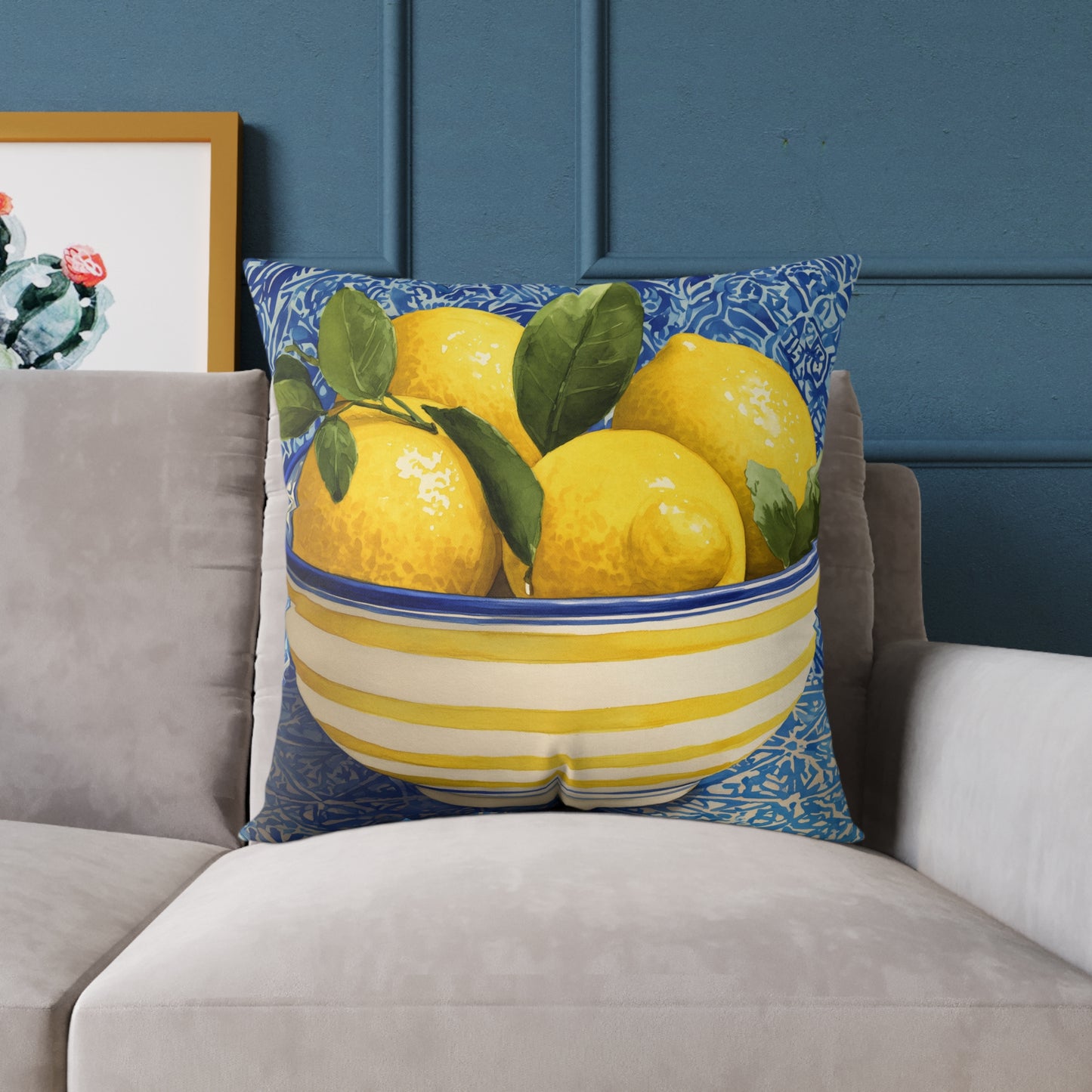 Limonata Bowl Still Life - Square Poly Canvas Pillow