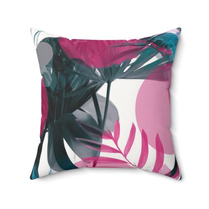 Tropical Fuchsia Mist - Faux Suede Square Pillow