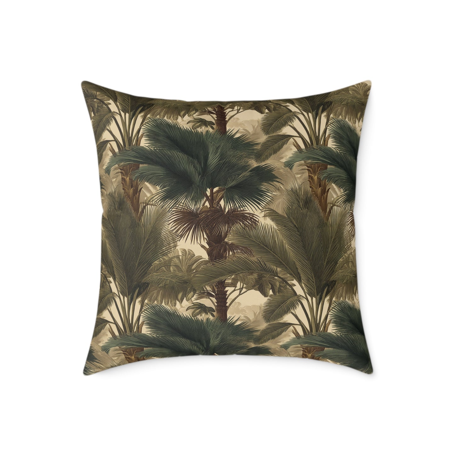 Palm Canopy Safari - Square Poly Canvas Pillow