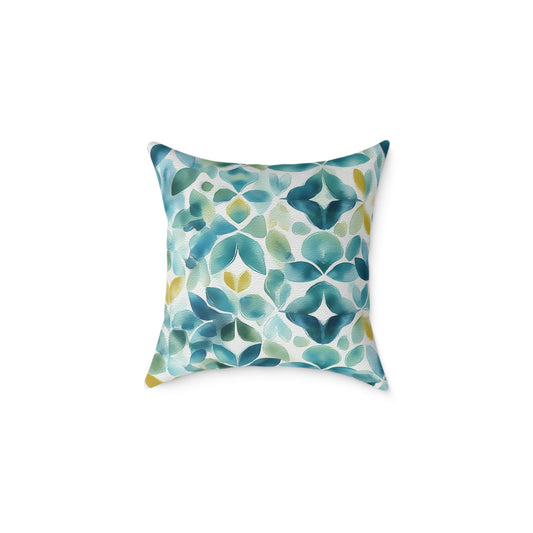 Sicilian Sea Glass - Square Poly Canvas Pillow