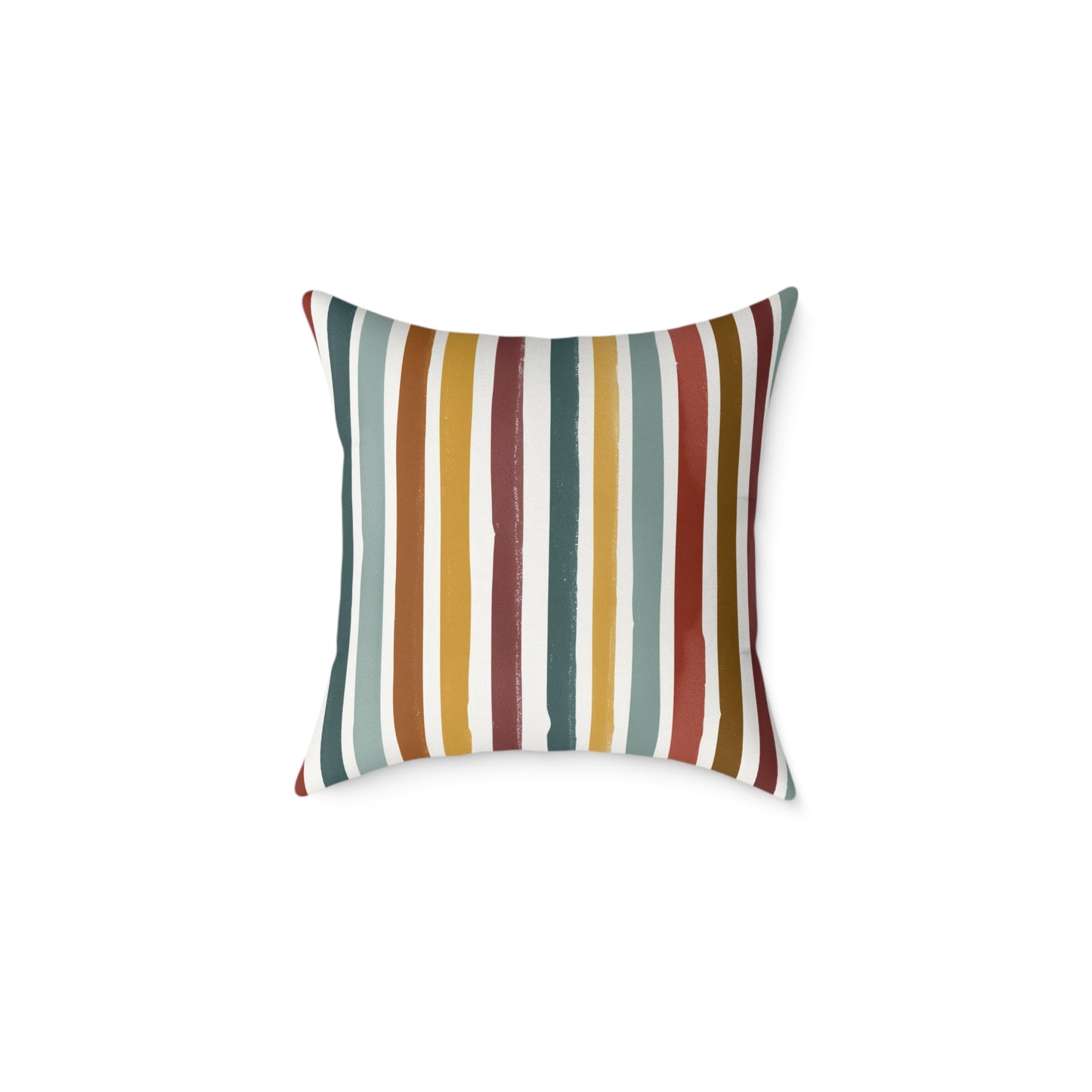 Earthbound Heritage Stripe - Square Poly Canvas Pillow