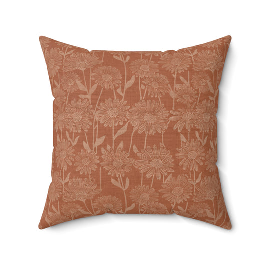 Clay Whisper - Faux Suede Square Pillow