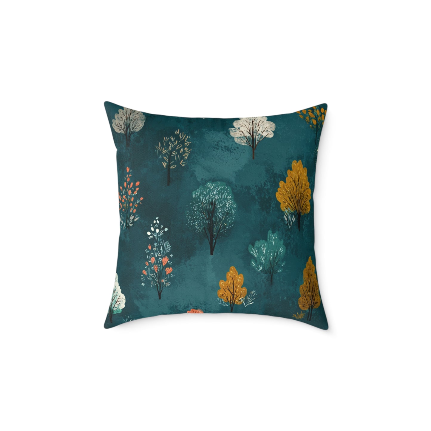 Autumn Orchard Night - Square Poly Canvas Pillow
