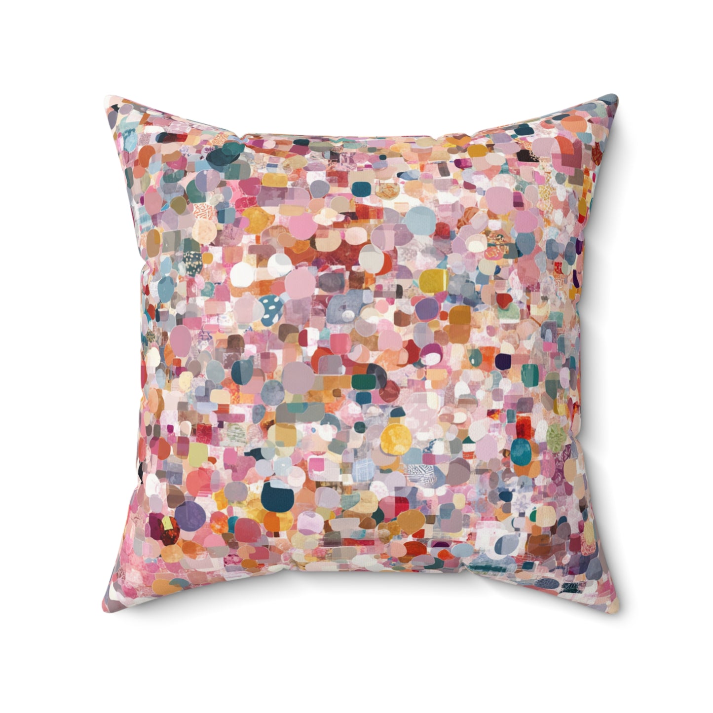 Confetti Burst Delight - Faux Suede Square Pillow