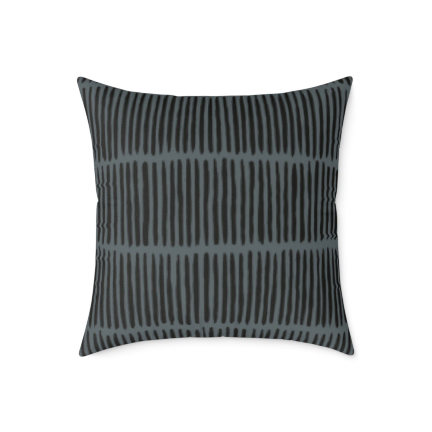 Loom Lines - Slate - Midnight - Square Poly Canvas Pillow