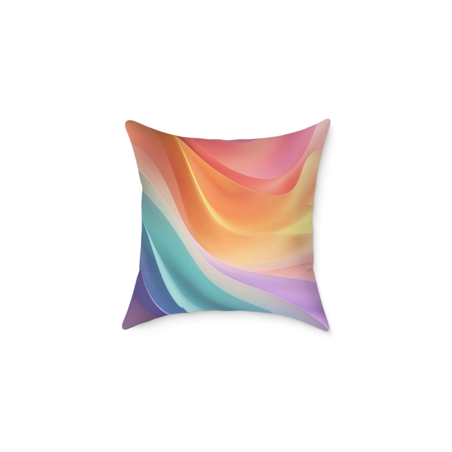Aurora Ribbon Flow - Square Poly Canvas Pillow