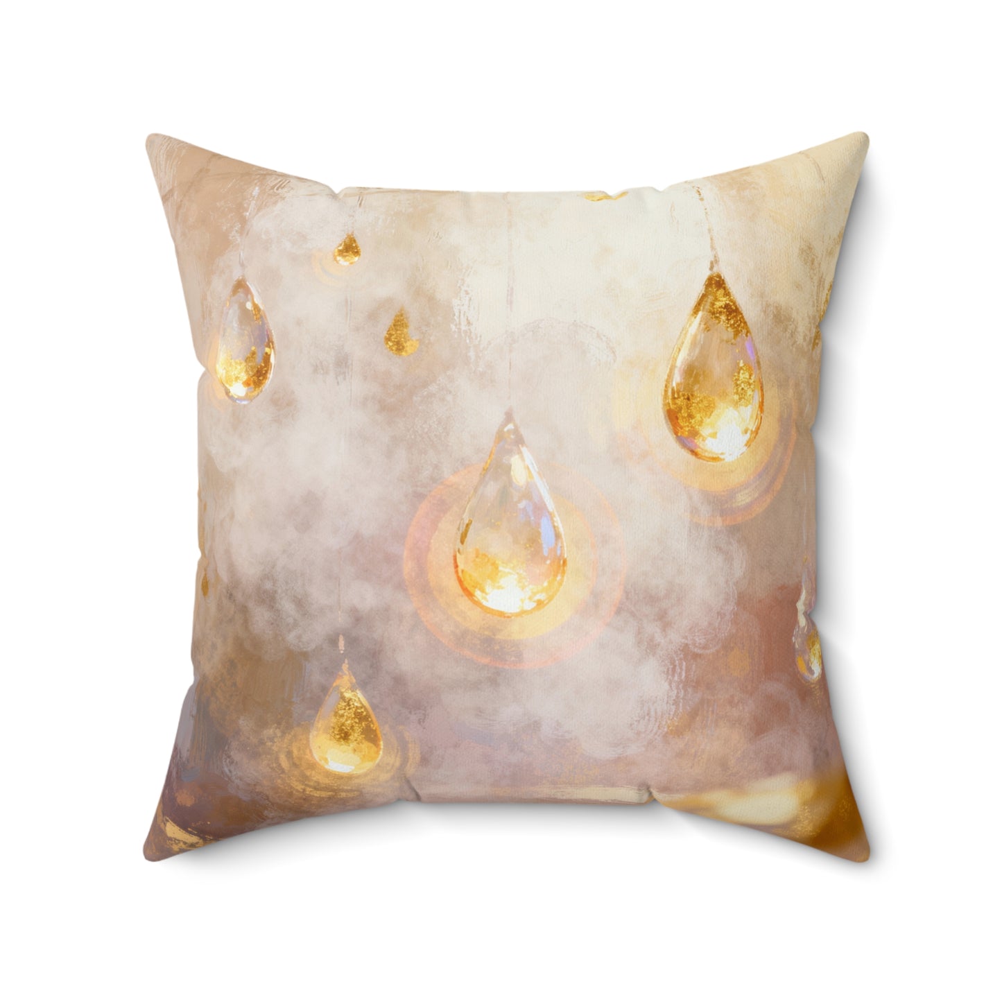 Golden Lantern Mist - Spun Polyester Square Pillow