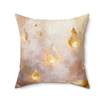Golden Lantern Mist - Spun Polyester Square Pillow